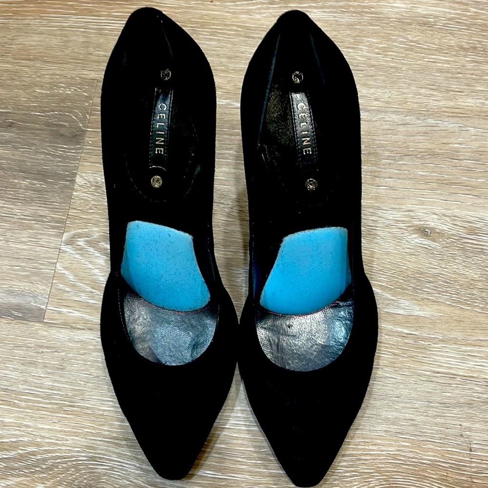 Celine suede shoes. Black, size 8. Made in Italy. Pre owned.
